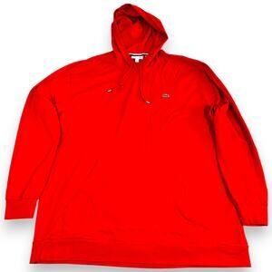 Lacoste Mens 3XLB Jersey Hoodie Red 100% Cotton